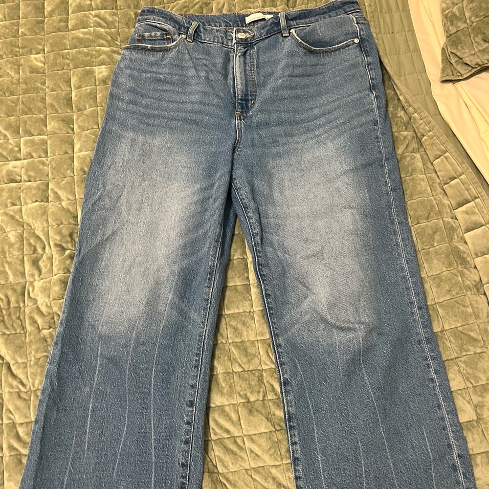 LOFT Blue Flare & Wide Leg Crop Jeans